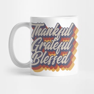 Thankful Grateful Blessed Retro Vintage Mug